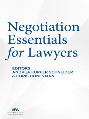 cover image of Negotiation Essentials for Lawyers